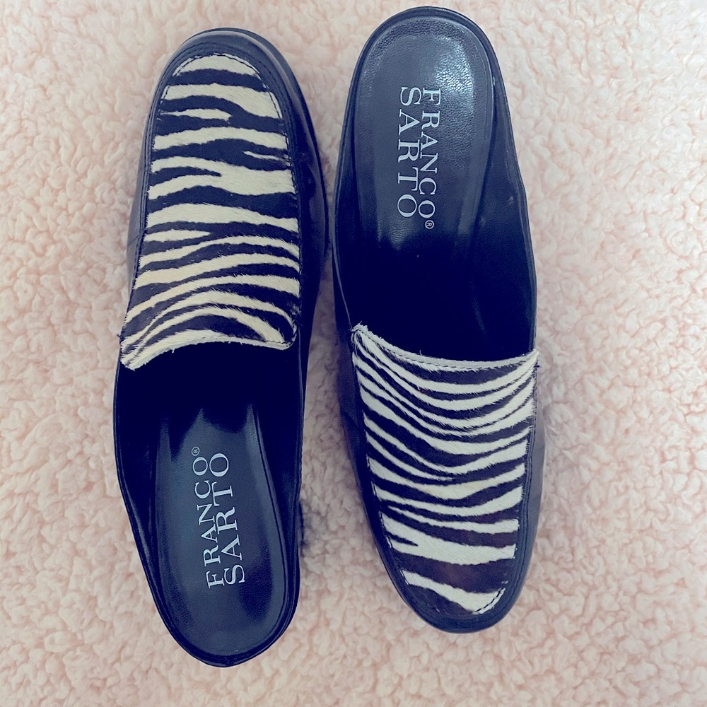 Franco sarto vintage 90s zebra heels